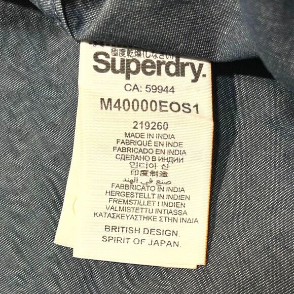 Vintage SuperDry Mens Size M Black Polka Dot Button Down Shirt Short Sleeve - Picture 6 of 9